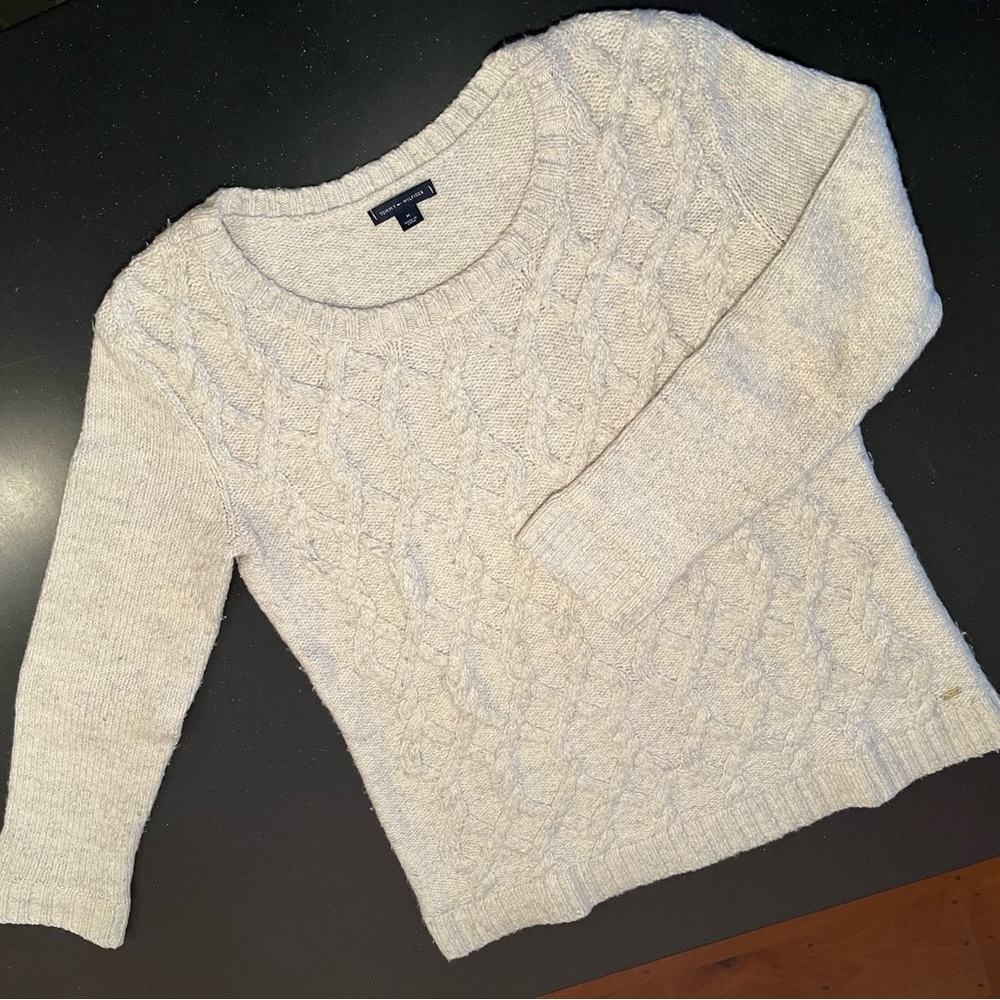 Tommy Hilfiger Women's Cable Knit Sweater - Cream